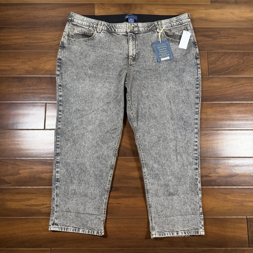 Democracy Women's Size 22 W Gray Wash Boyfriend Ab Solution Denim Jeans